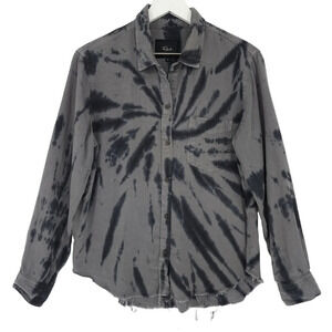 Rails Indrid Raw Hem Shirt in Smoke Swirl
